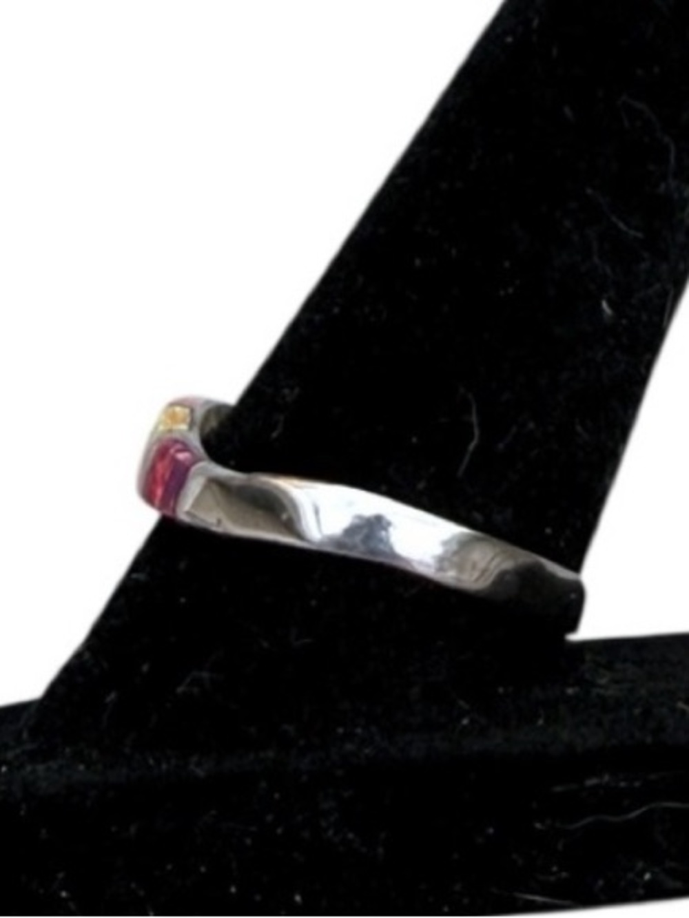Opal Inlay and Sterling Silver Native Handmade Ring (Size 8) - NEW - Picture 3 of 7